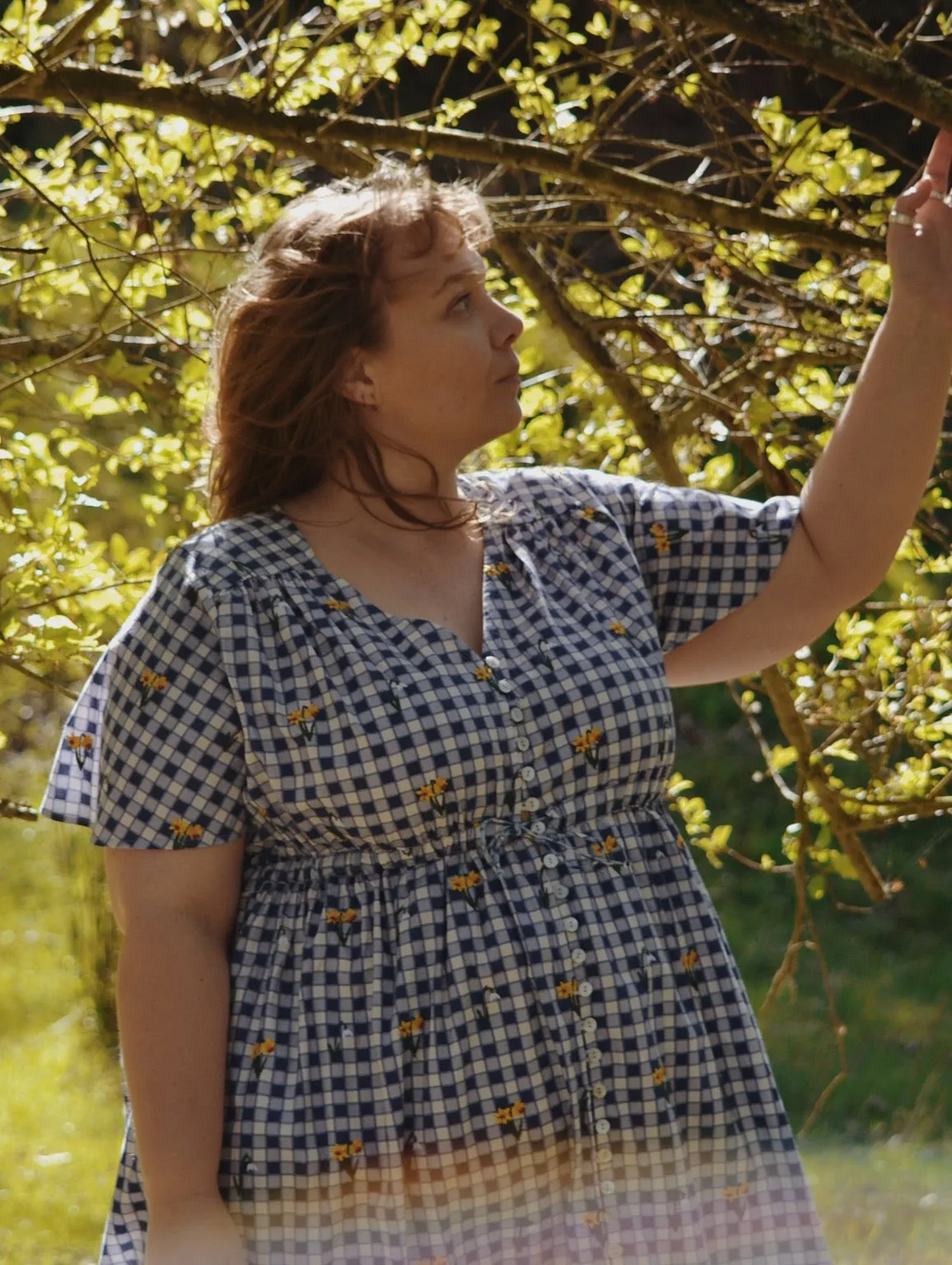 100% RECYCLED COTTON - DULCIE DRESS BLUE GINGHAM