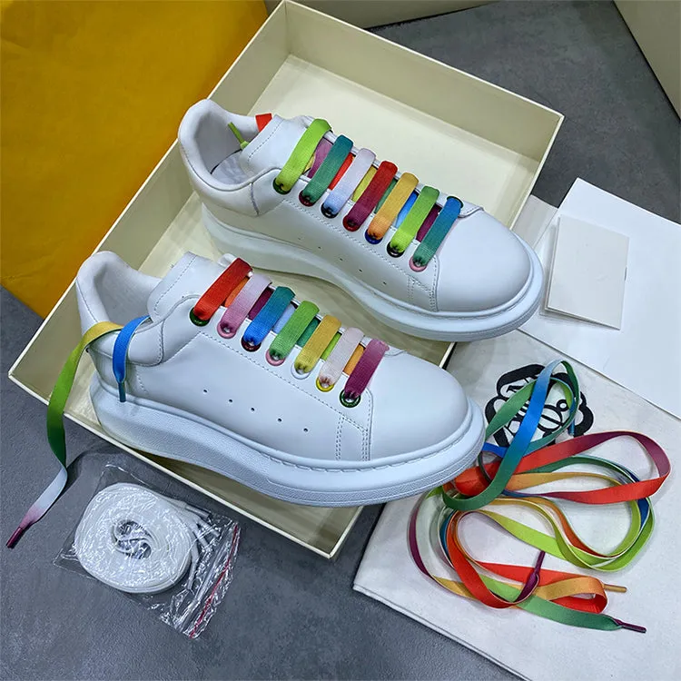 ALISANDRO MOQUEN PRIDE RAINBOW LACE UP LEATHER CHUNKY SOLE UNISEX SNEAKER