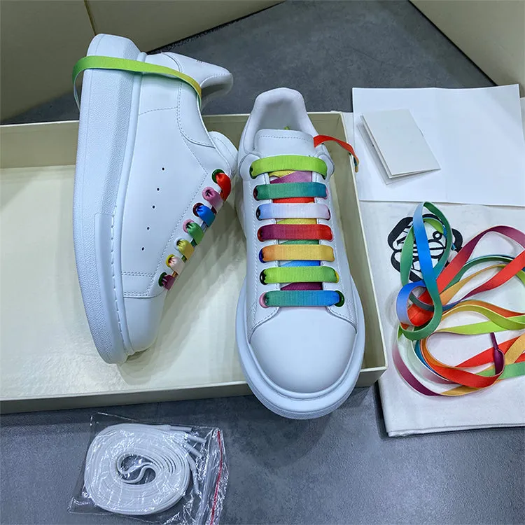 ALISANDRO MOQUEN PRIDE RAINBOW LACE UP LEATHER CHUNKY SOLE UNISEX SNEAKER