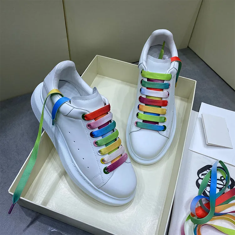 ALISANDRO MOQUEN PRIDE RAINBOW LACE UP LEATHER CHUNKY SOLE UNISEX SNEAKER