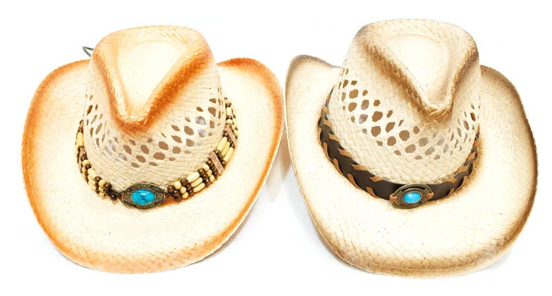 Assorted design Unisex Straw Cowboy Hats