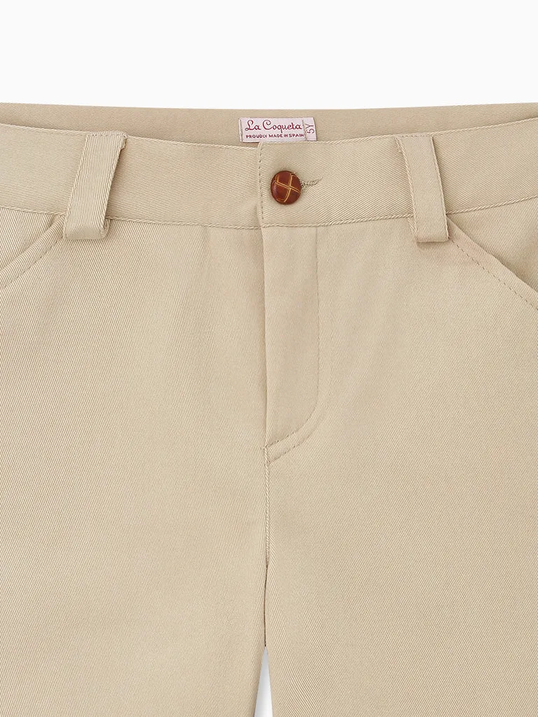 Beige Bocusi Boy Chino Shorts