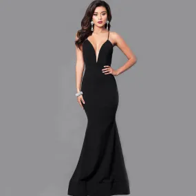 Black Sling Backless Maxi Dress