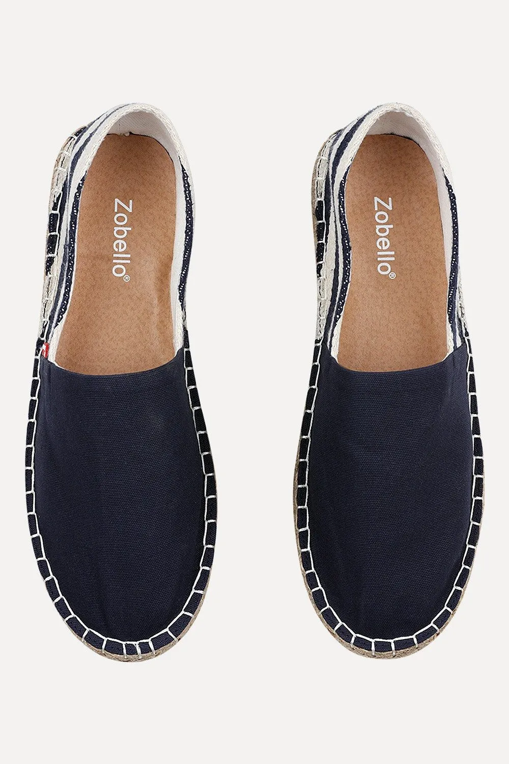 Blue Espadrilles with Nautical Striped Heel