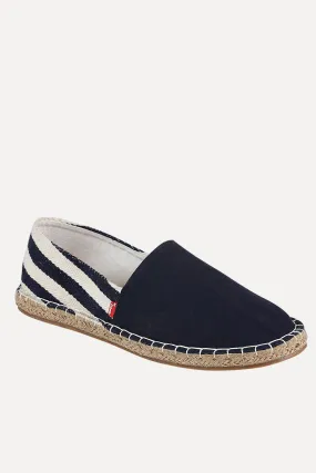 Blue Espadrilles with Nautical Striped Heel