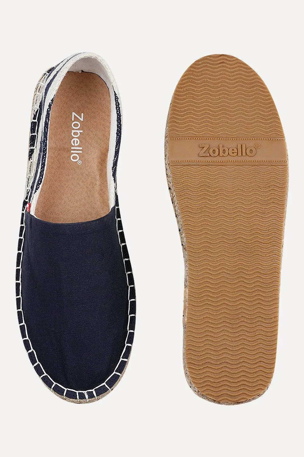 Blue Espadrilles with Nautical Striped Heel