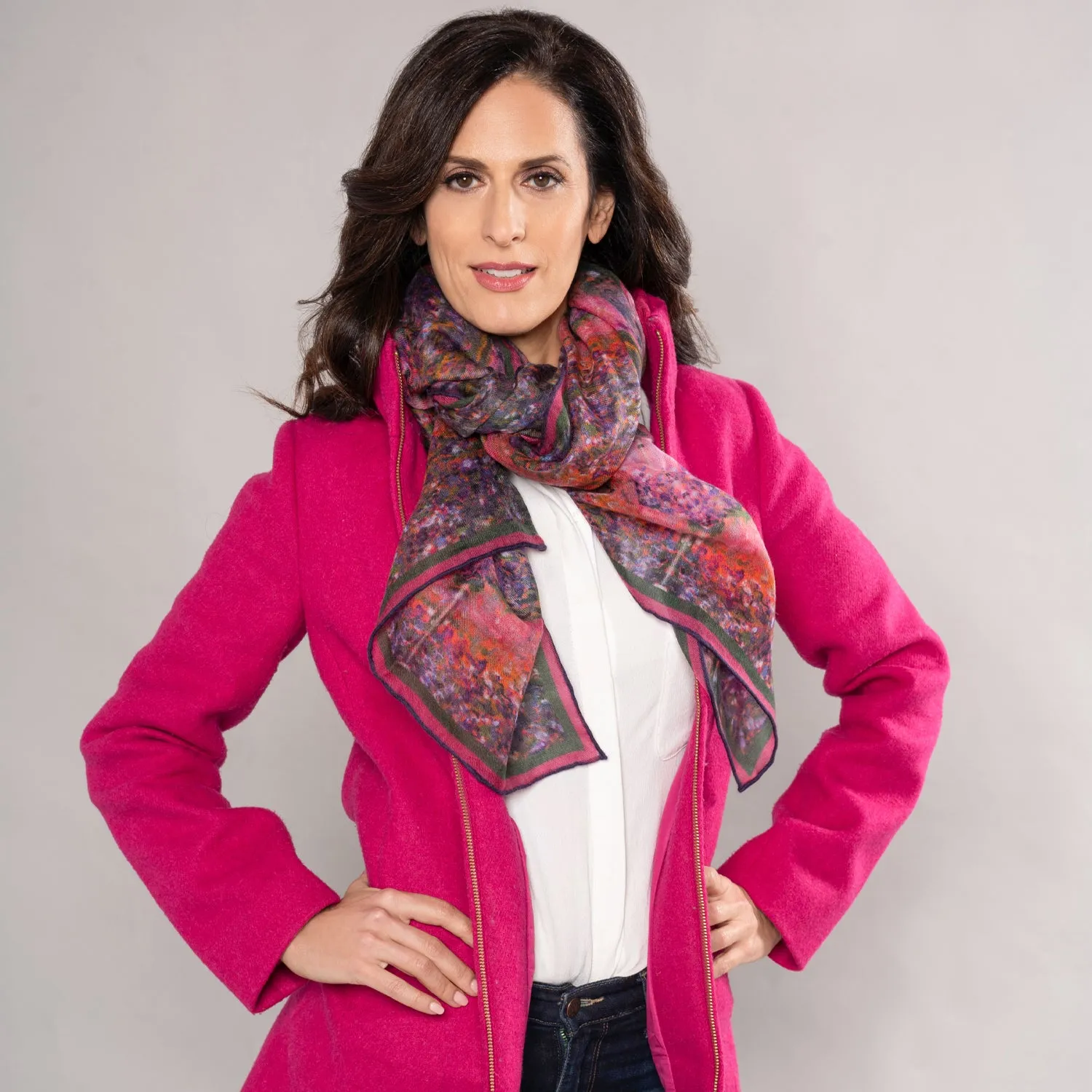 Blush Lillies- Long Cashmere Scarf