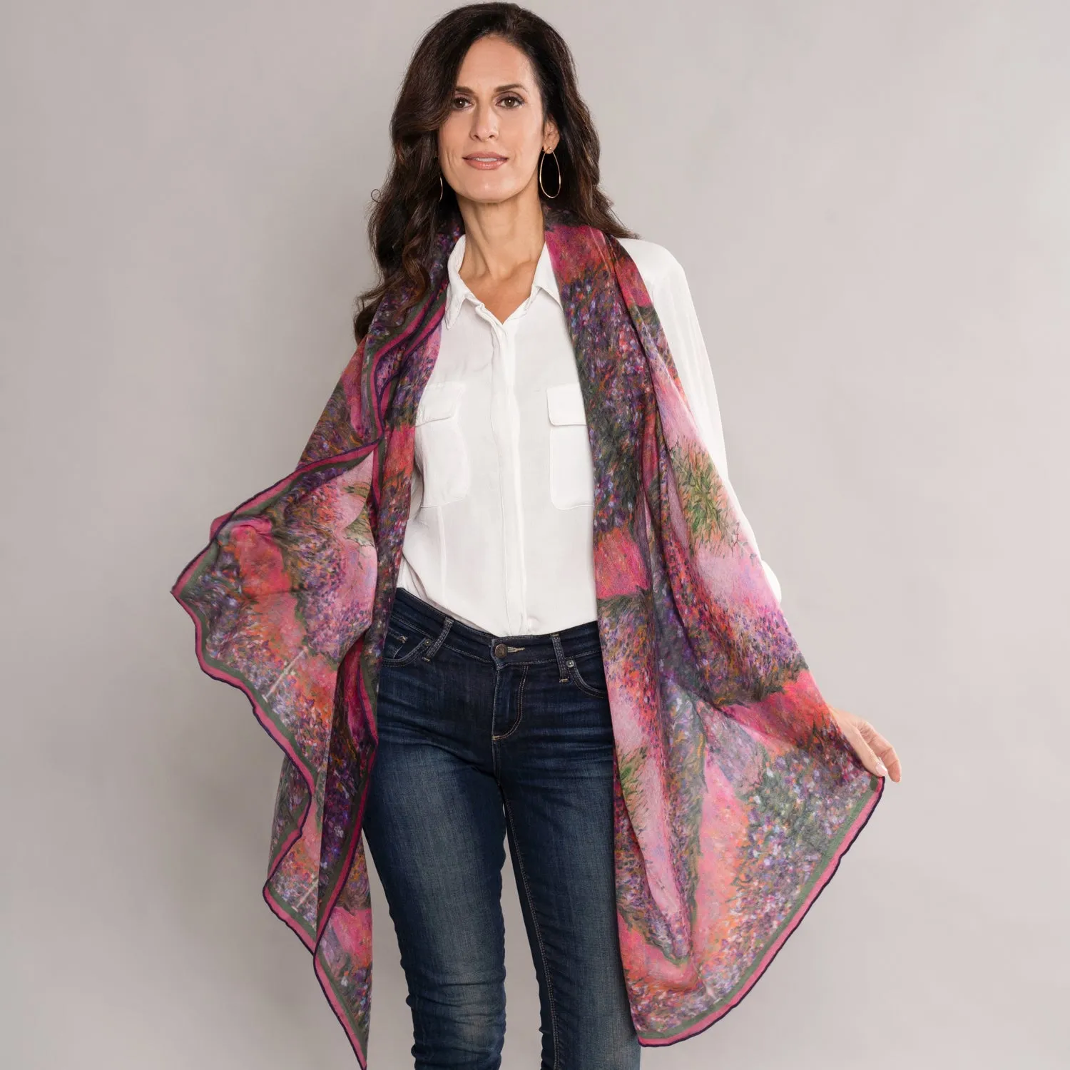 Blush Lillies- Long Cashmere Scarf