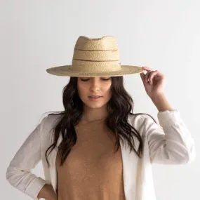 Camila Fedora - Natural with Stripes