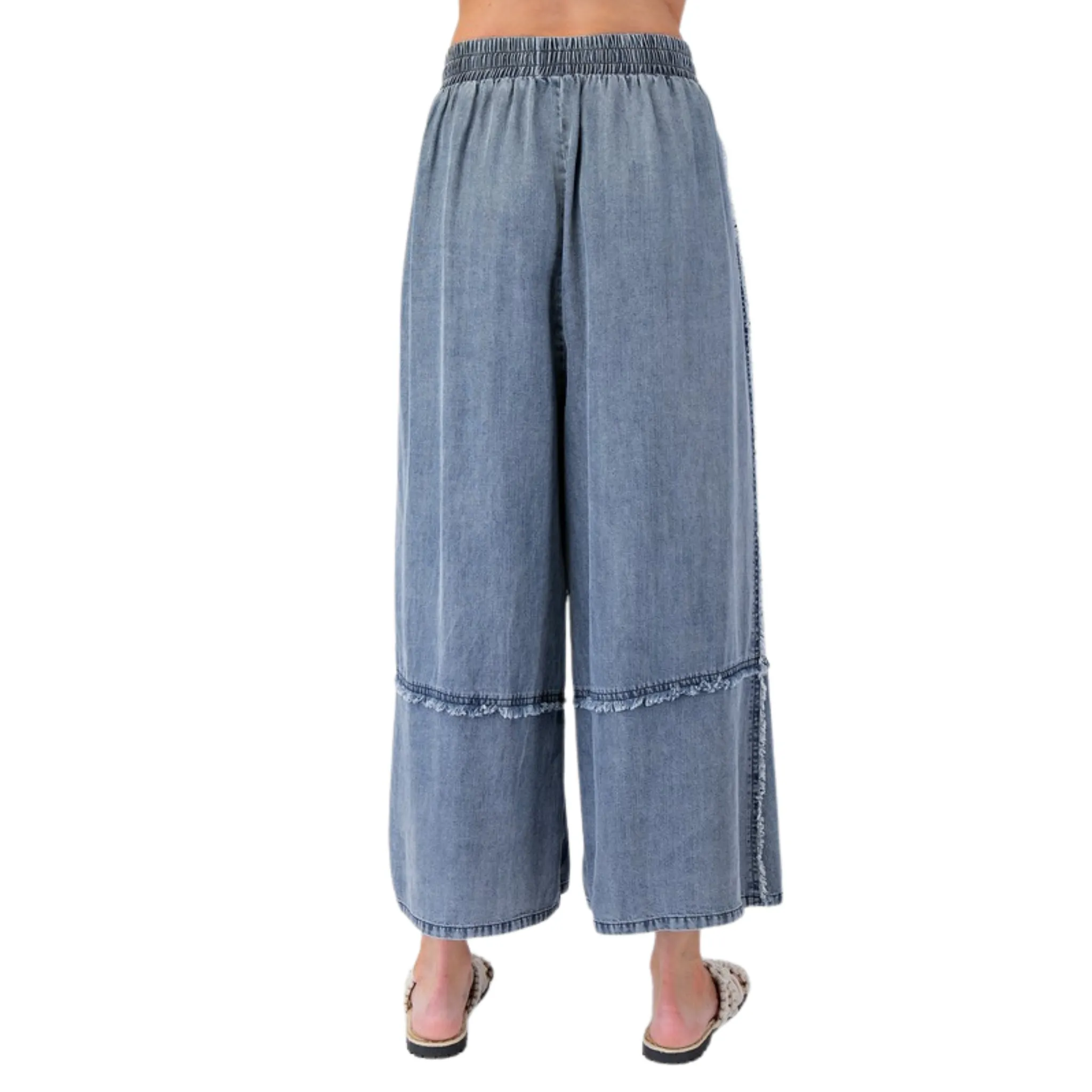 Chambray Palazzo Pants