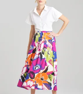 Cote D'Azur Cotton Chino Maxi Skirt Multi