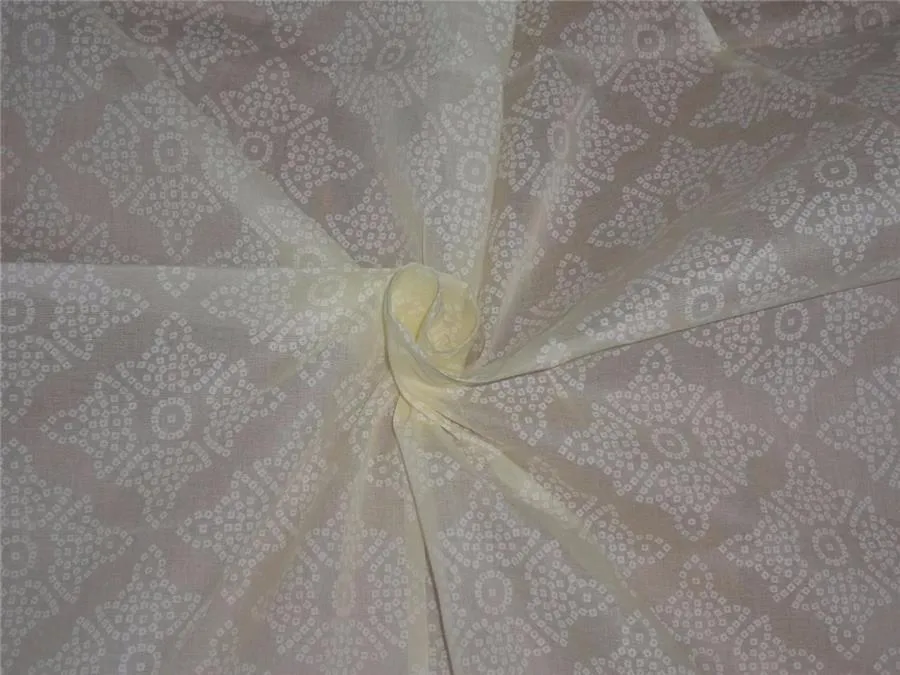 Cotton organdy printed fabric pastel yellow 44&quot;stiff cotorg-newprint11