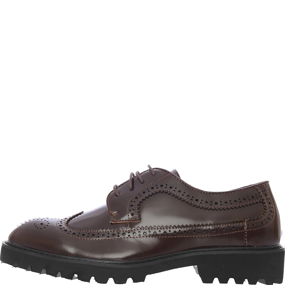 Devil’s Advocate Mens Brown Chunky Brogue Loafers