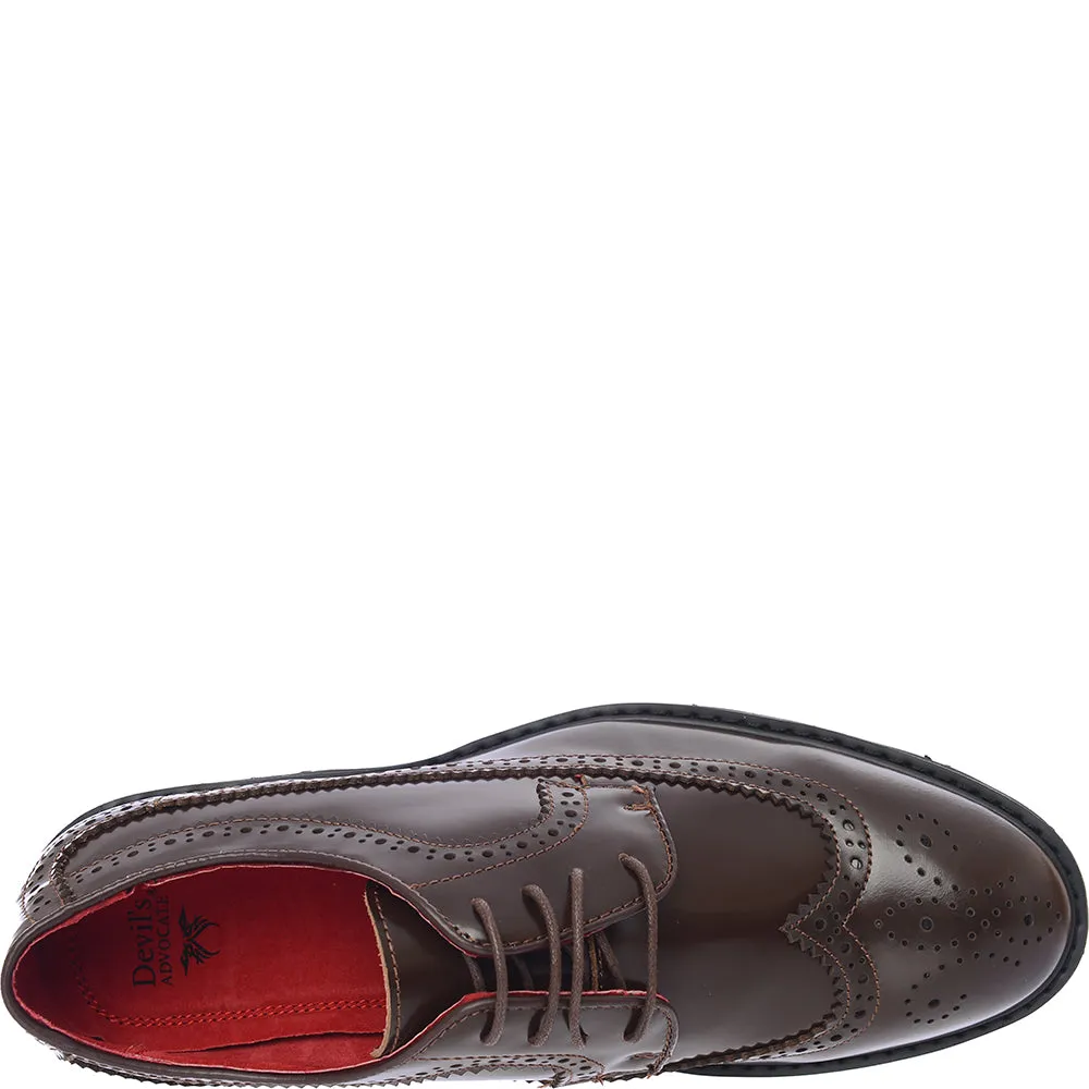 Devil’s Advocate Mens Brown Chunky Brogue Loafers