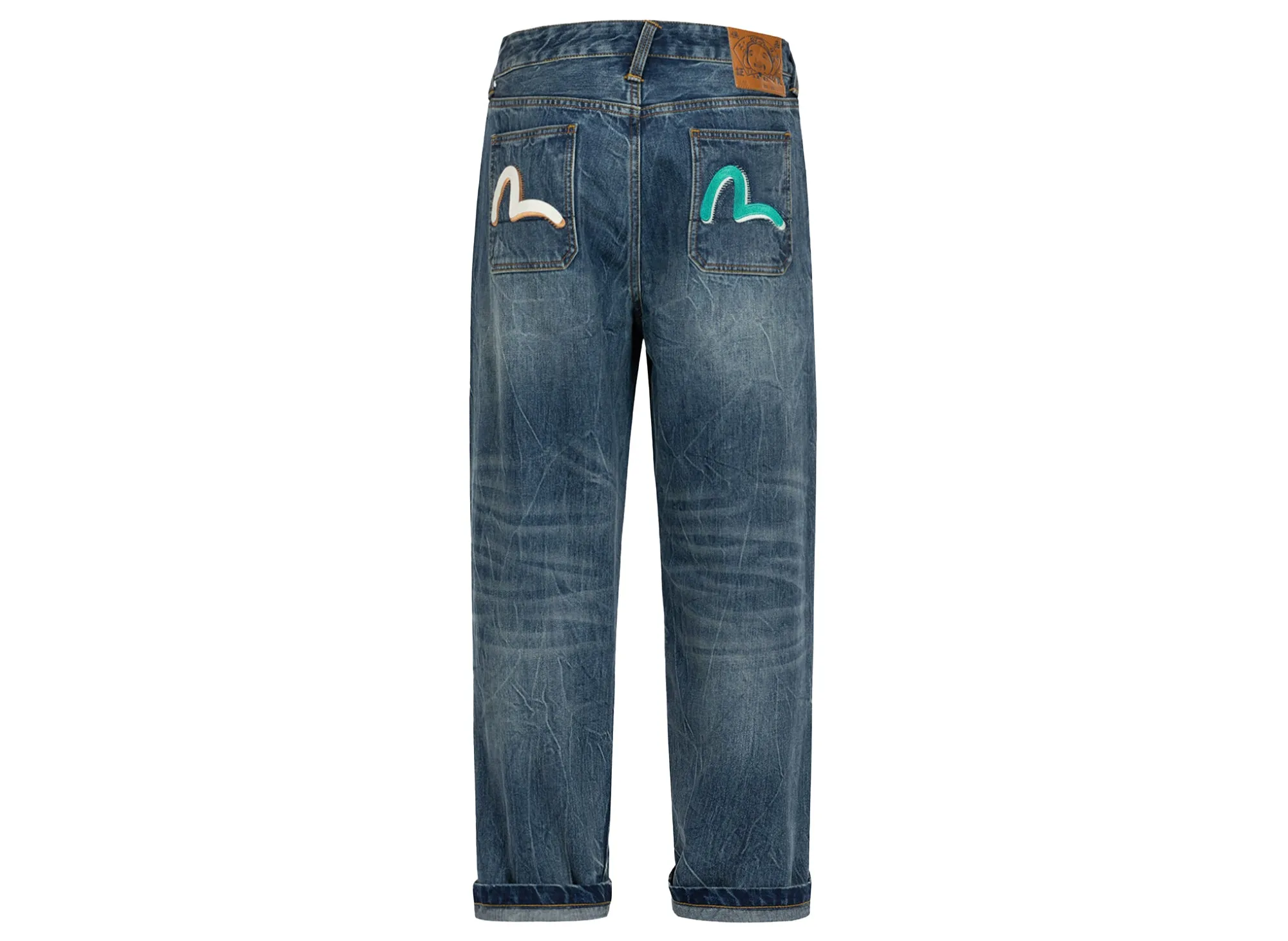 Evisu Seagull Printed and Embroidered Relax Fit Jeans