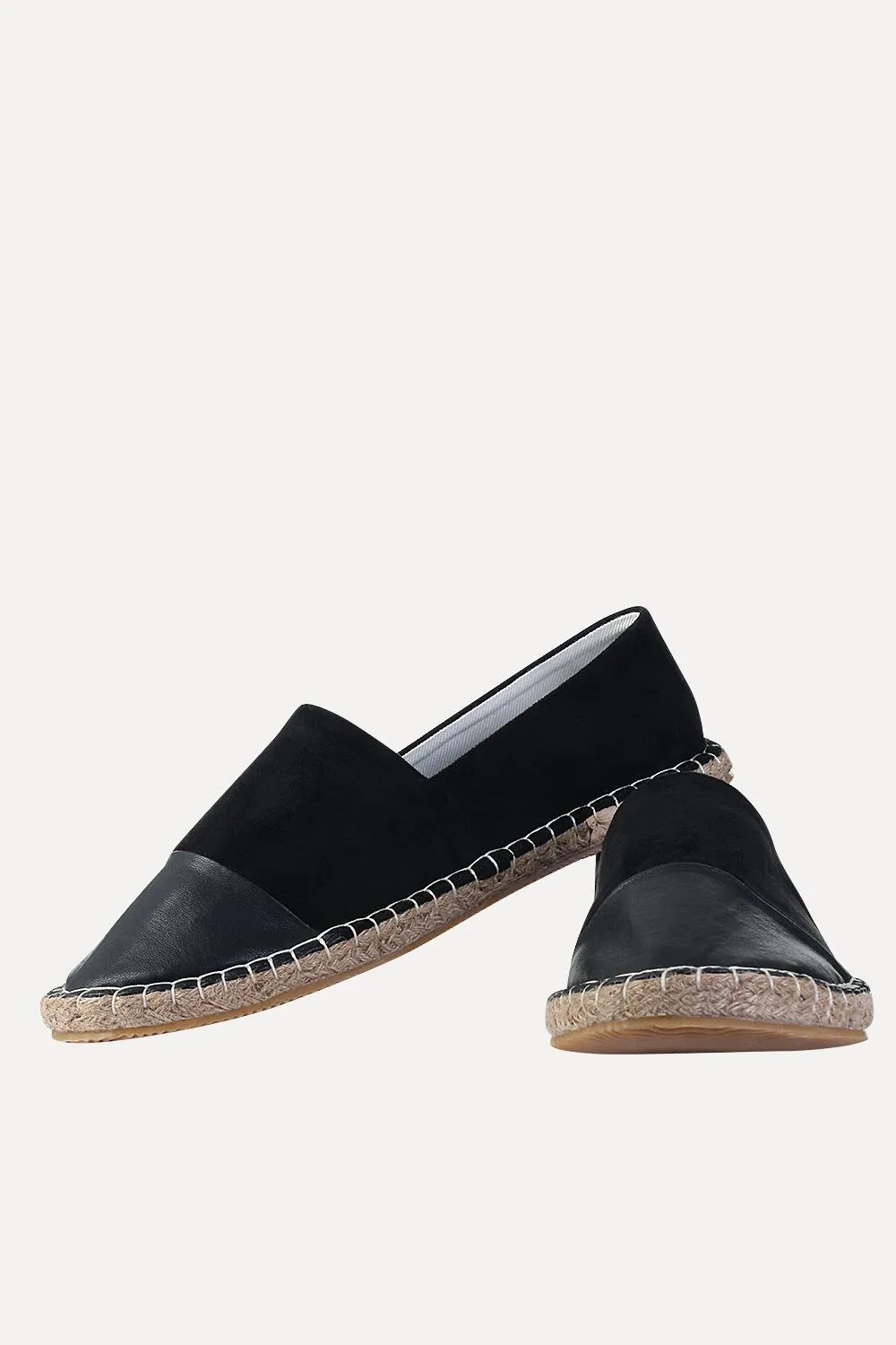 Faux Leather Top Suede Espadrilles