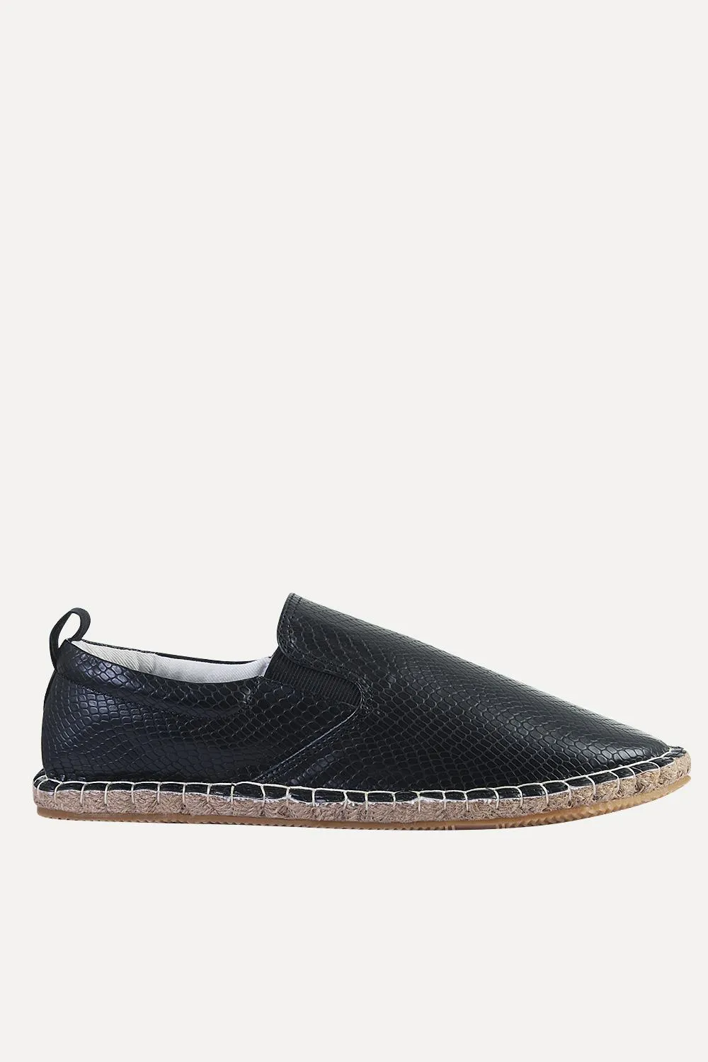 Faux Leather with Side Elastic Espadrilles