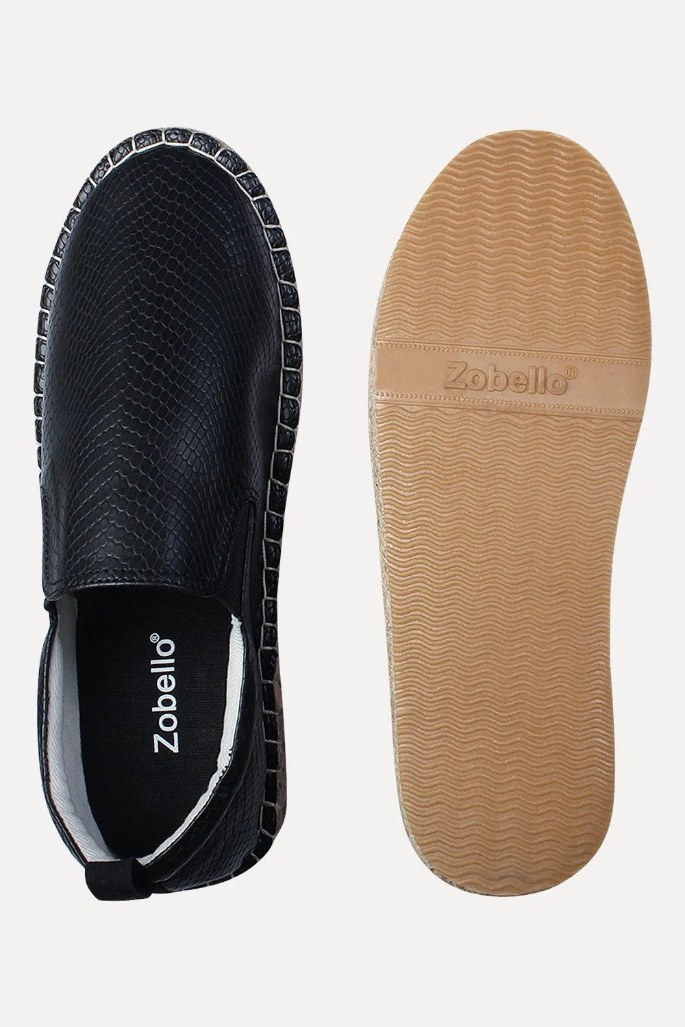 Faux Leather with Side Elastic Espadrilles