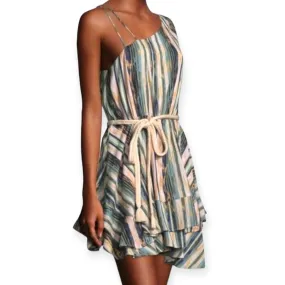 Free People’s Sleeveless Elongated Stripe Ruffle Mini Dress