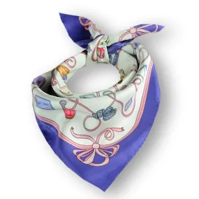 FRENCH SILK SCARF - ACCESSORIES - Violet Blue - 27x27"