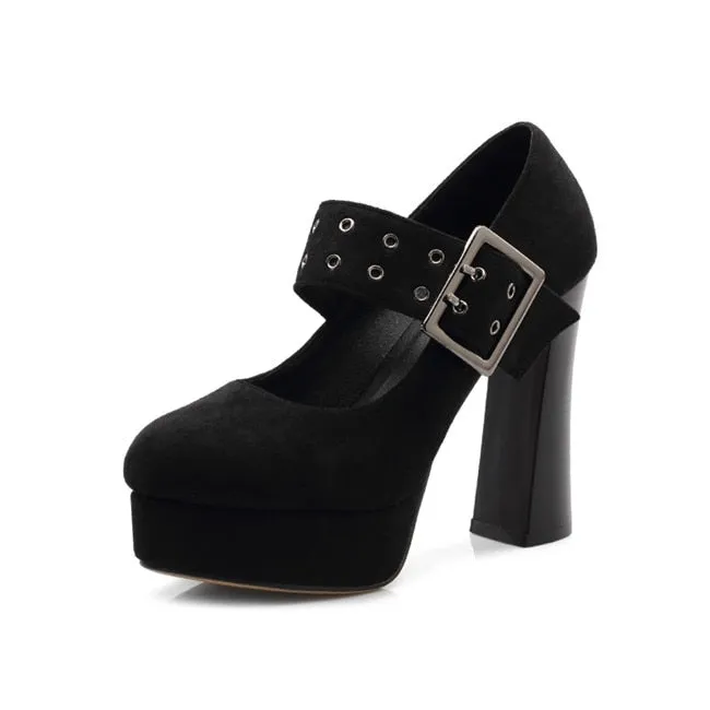 Funki Buys | Shoes | Women's Rivet Strap Platform Mary Janes