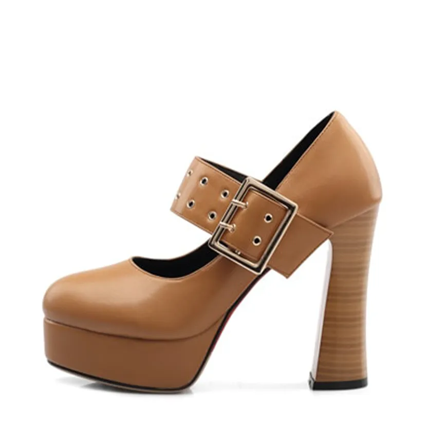 Funki Buys | Shoes | Women's Rivet Strap Platform Mary Janes