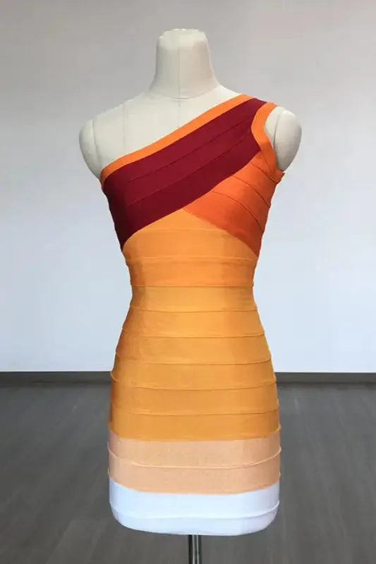 Gradient Sunshine One-Shoulder Mini Dress