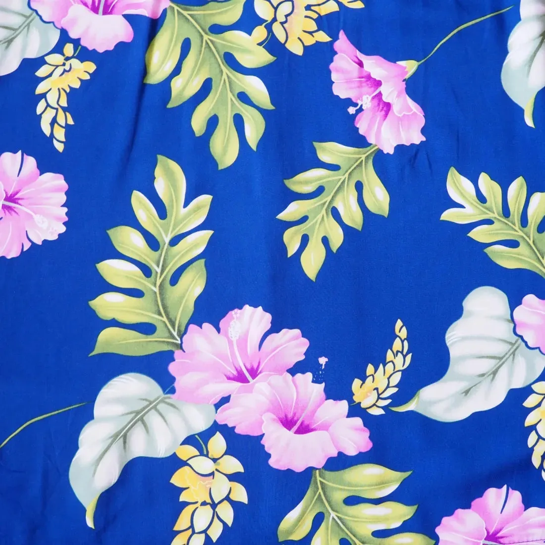 Honeymoon Royal Blue Hawaiian Rayon Fabric by the Yard