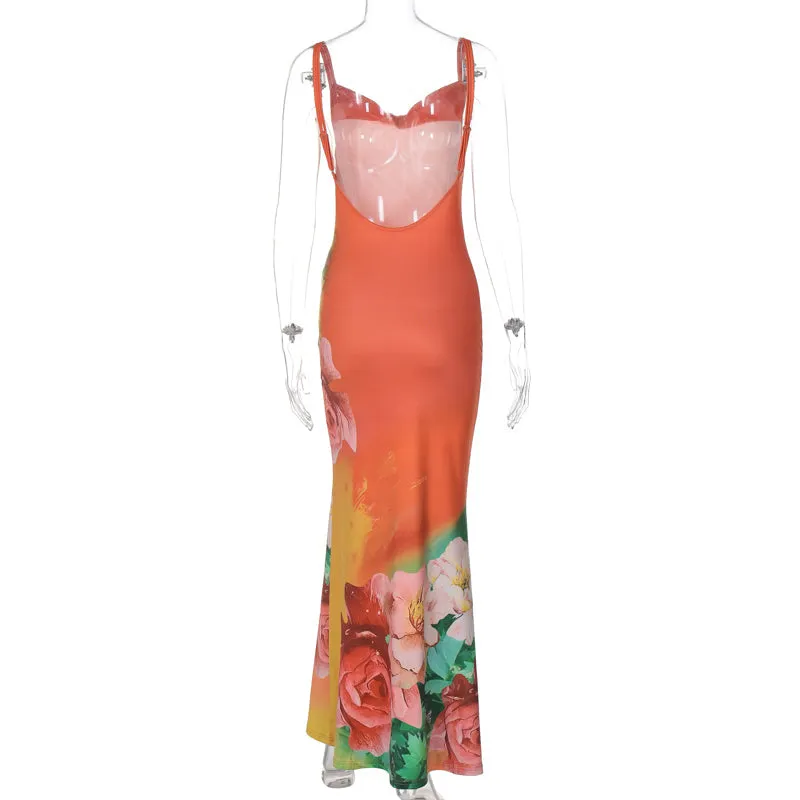 Ibtisam Backless Floral Maxi Dress