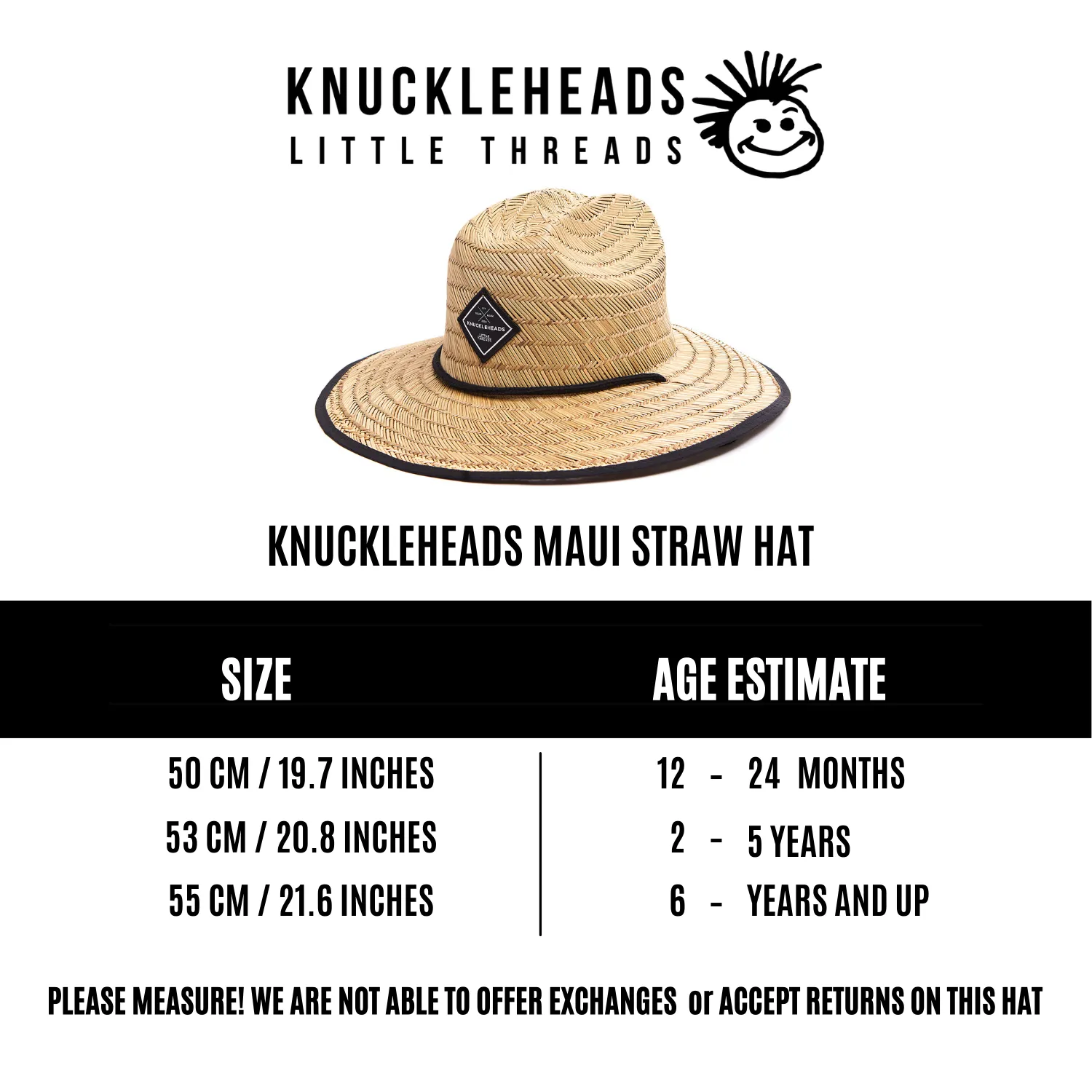 Kids Straw Lifeguard Hat - Maui