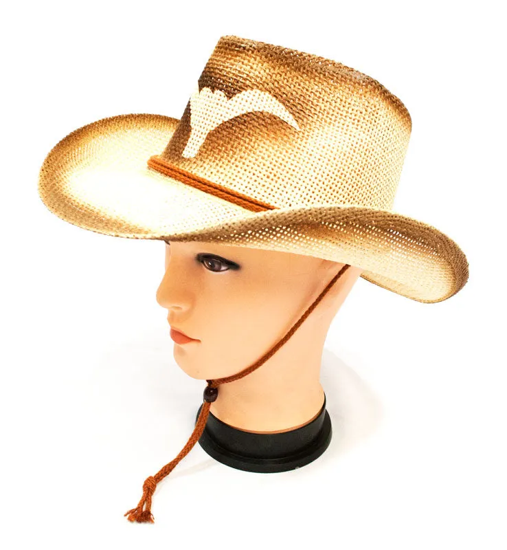 Long Horn Straw Cowboy Hats Wholesale