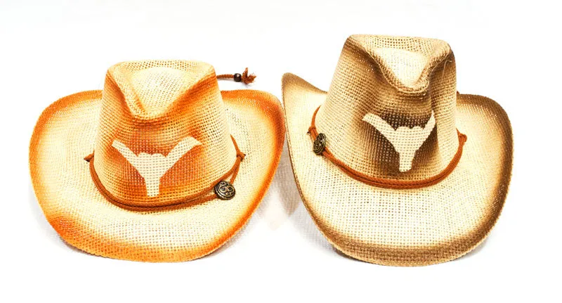 Long Horn Straw Cowboy Hats Wholesale