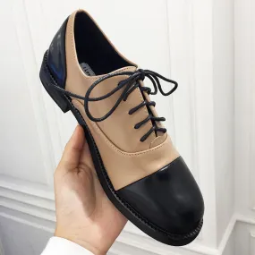 LUXE SEVEN DESIGN LACE UP FLAT SHOES