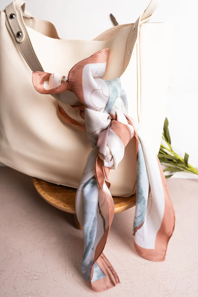 Magnolia's In Bloom Mint Polyester Scarf