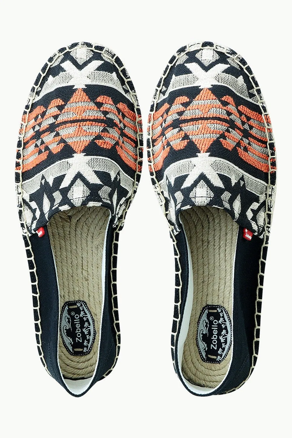 Men's Black Jacquard Embroidered Espadrilles