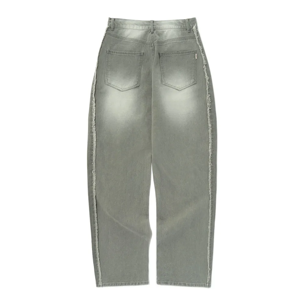 MID90 SIDE LINE LOOSEFIT DENIM PANTS VINTAGE GRAY