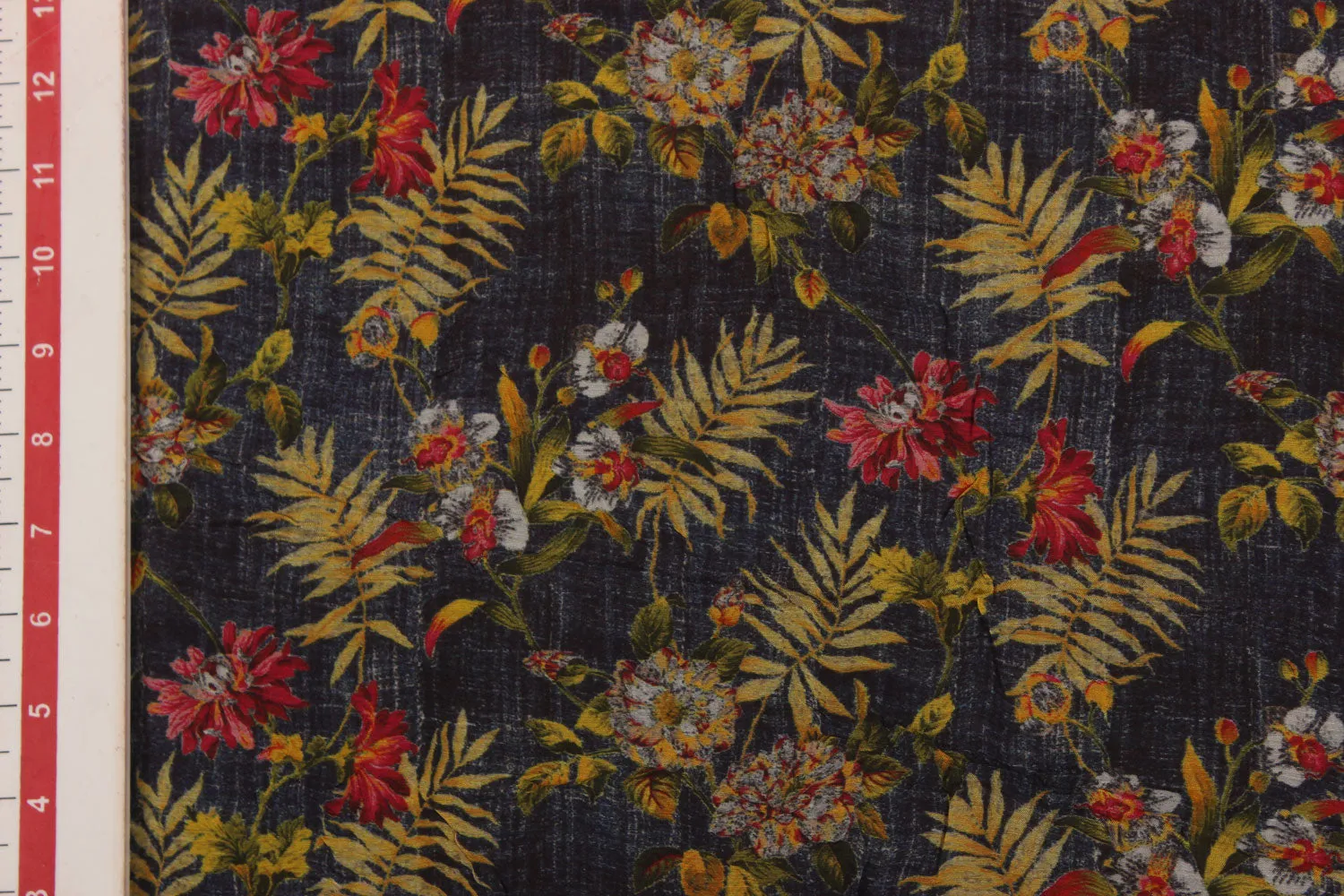 Multicolour Floral Viscose Blend Fabric