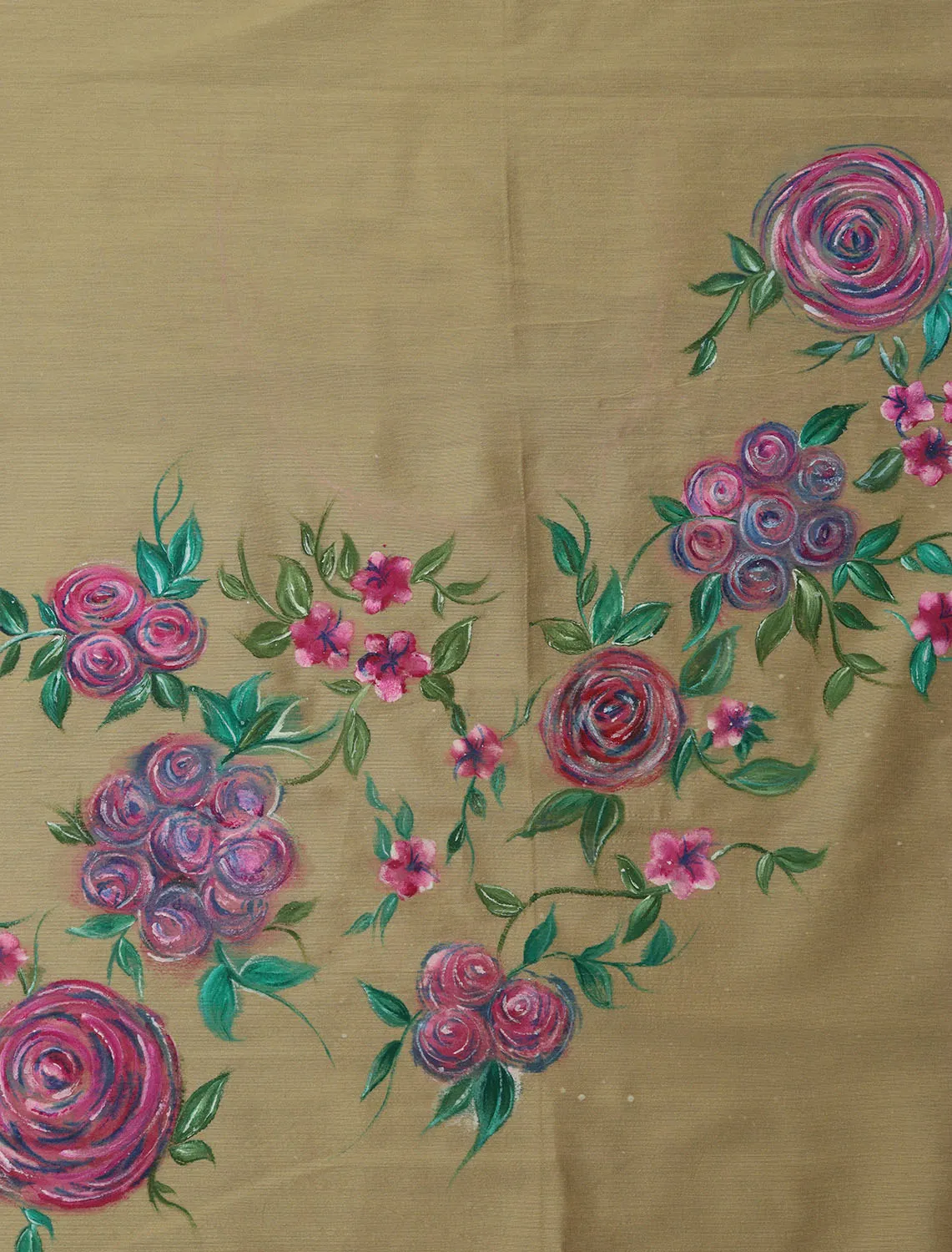 Pastel Cotton Silk Blouse Fabric: Hand Painted - 1 Mtr