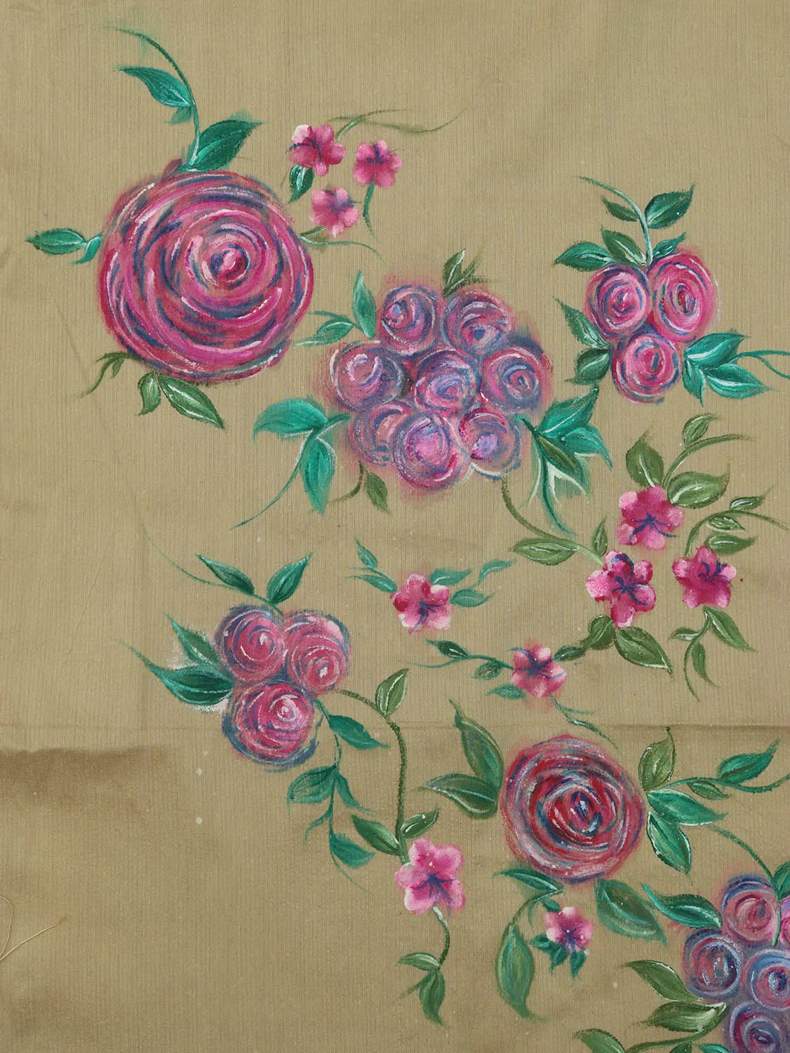 Pastel Cotton Silk Blouse Fabric: Hand Painted - 1 Mtr