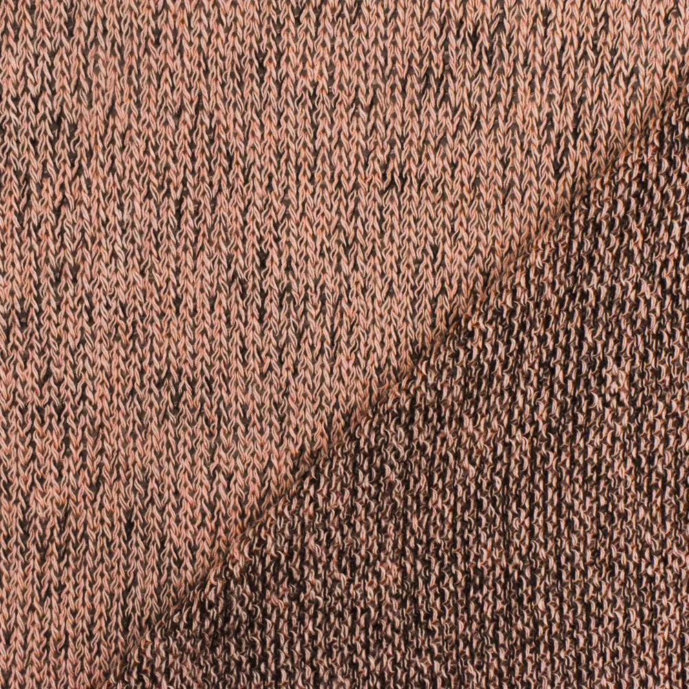 Pastel Peach-Black Texture Stretch Jersey Knit Fabric