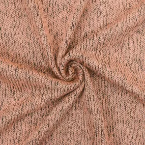 Pastel Peach-Black Texture Stretch Jersey Knit Fabric