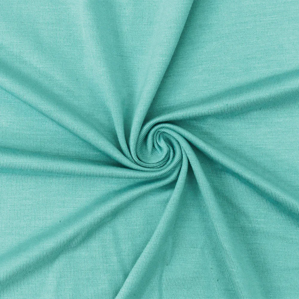 Pastel Teal Solid Stretch Rayon Spandex Jersey Knit Fabric