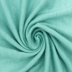 Pastel Teal Stretch Slub Jersey Knit Fabric