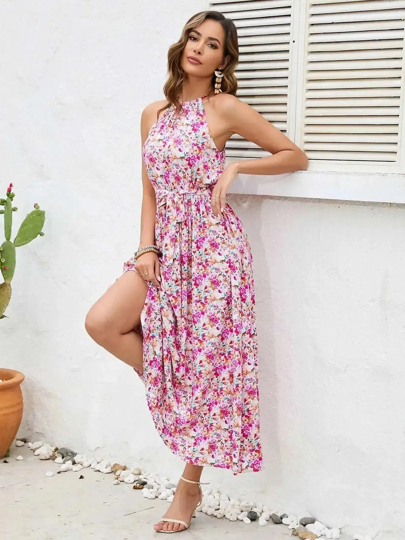 Pink flower dress