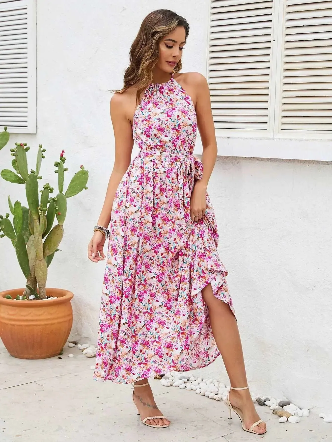 Pink flower dress