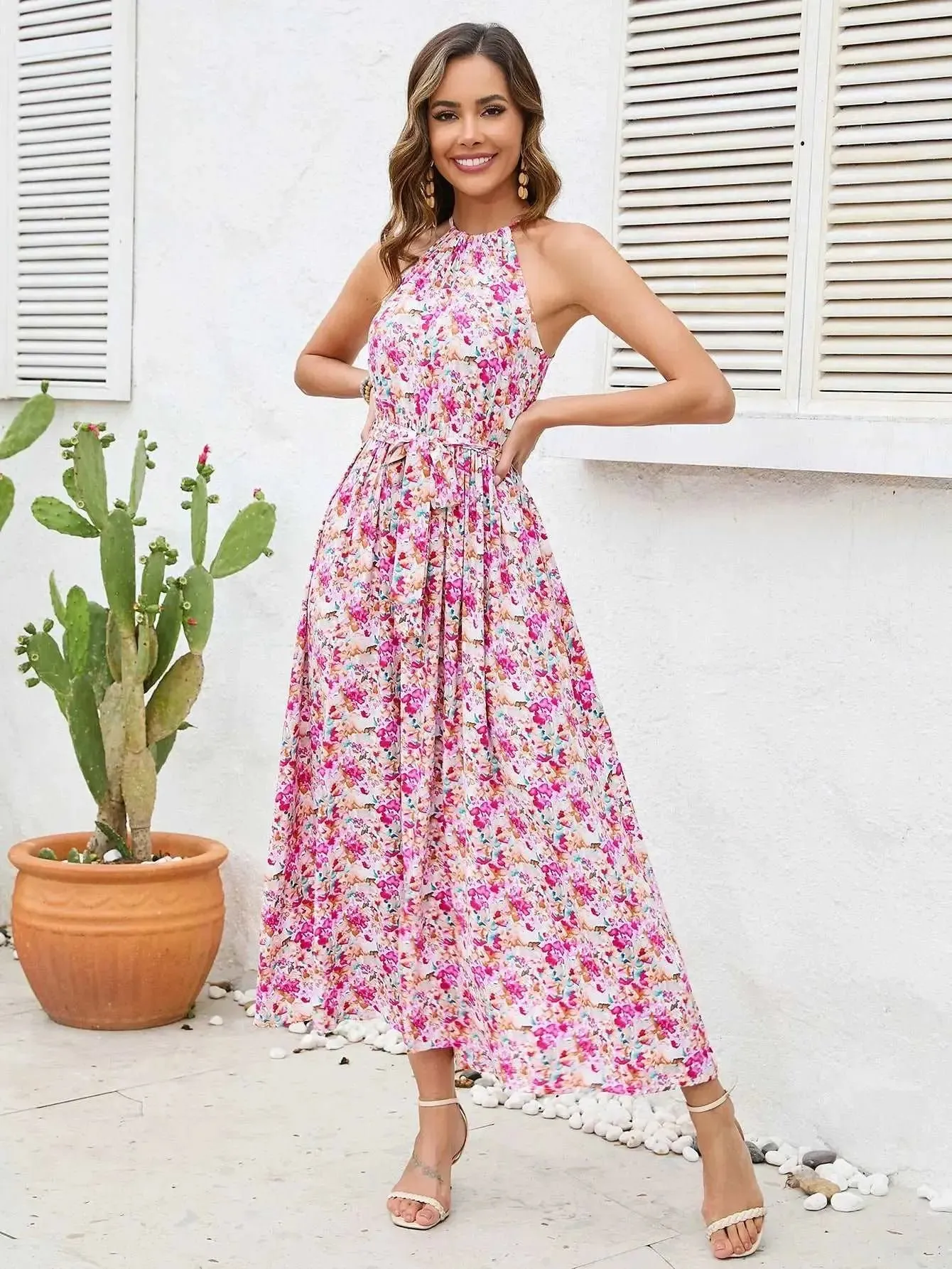 Pink flower dress