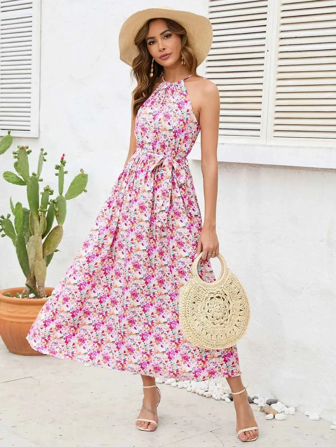 Pink flower dress