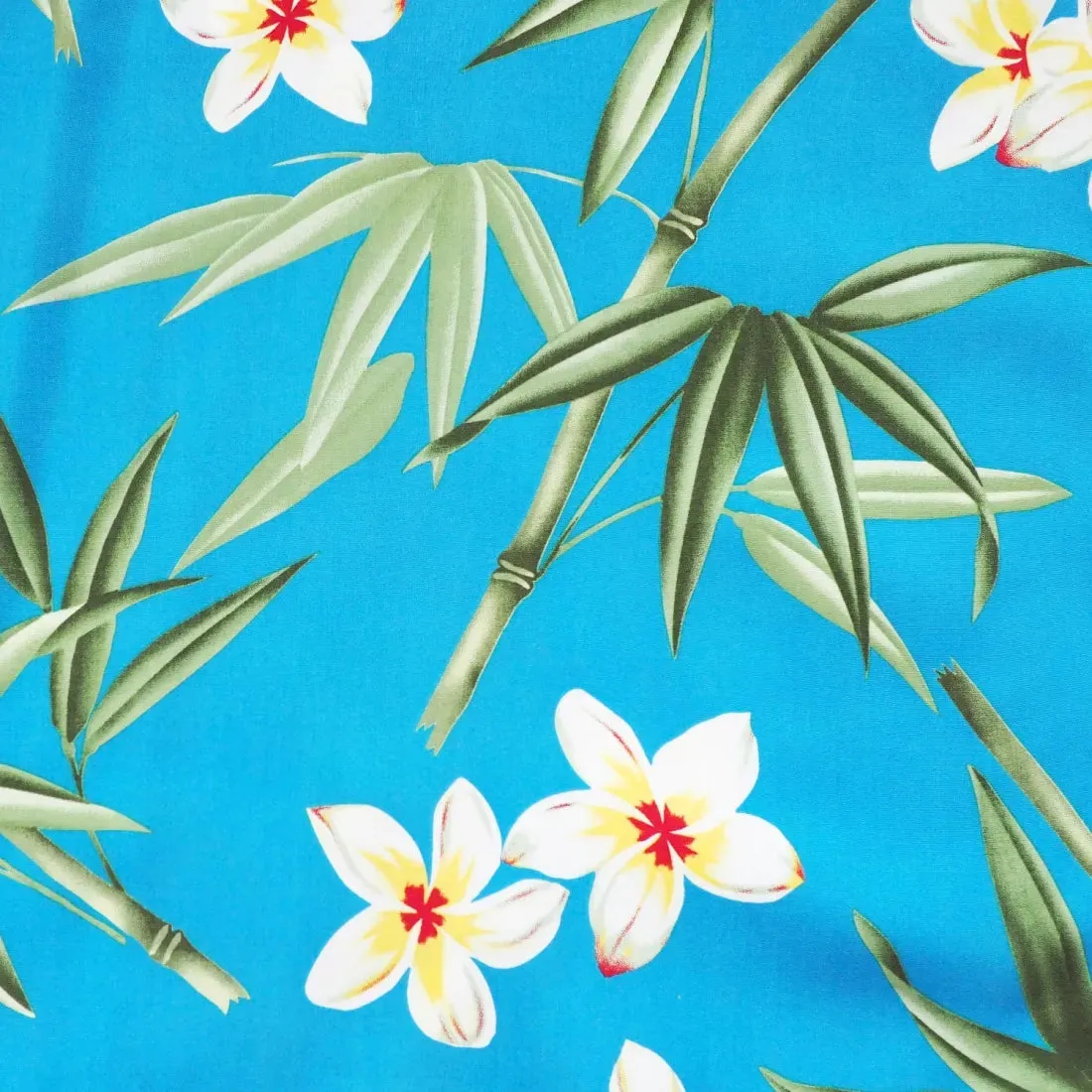 Pipiwai Blue Hawaiian Rayon Fabric by the Yard