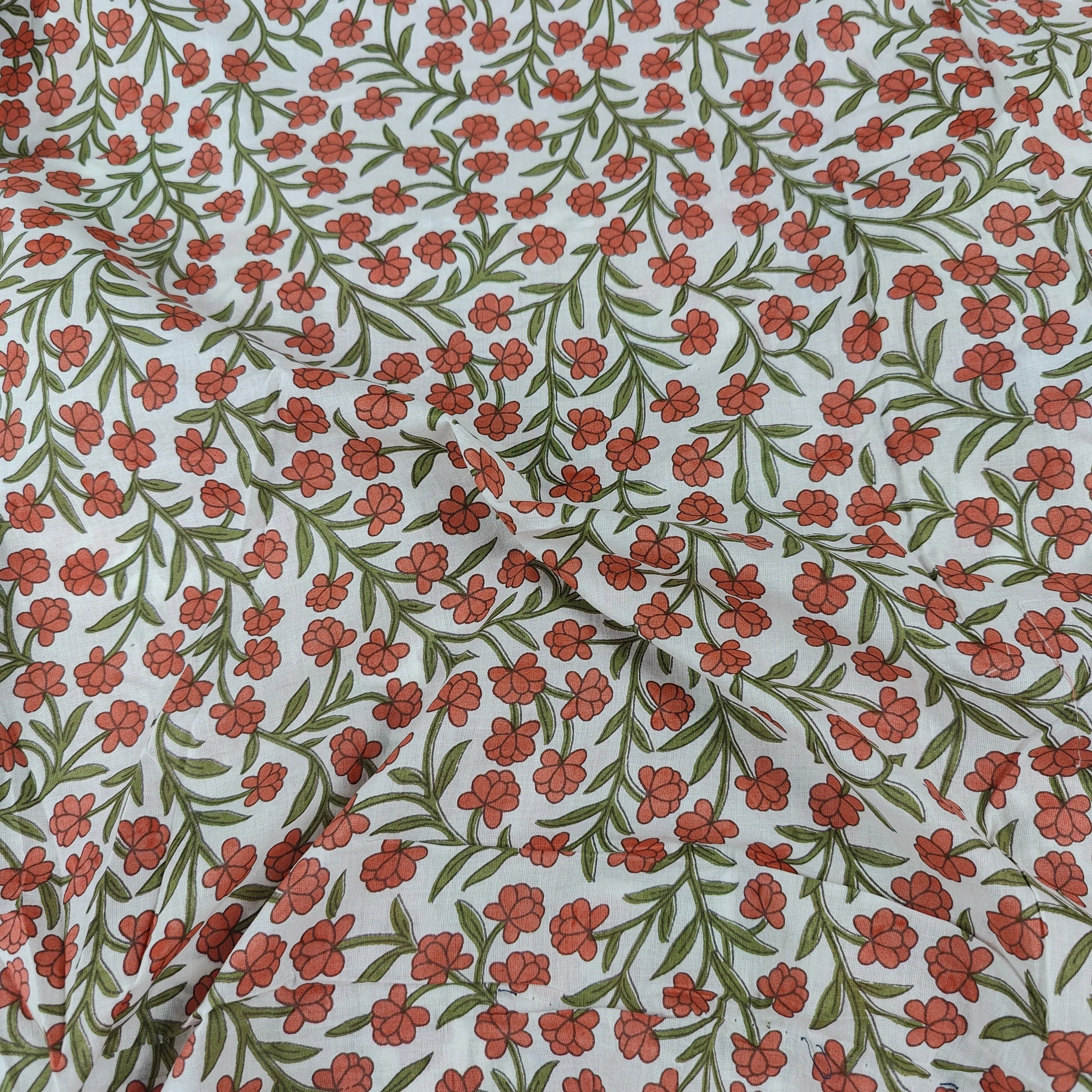 Small flowers on white Cotton cambric 44 inches width Fabric per meter