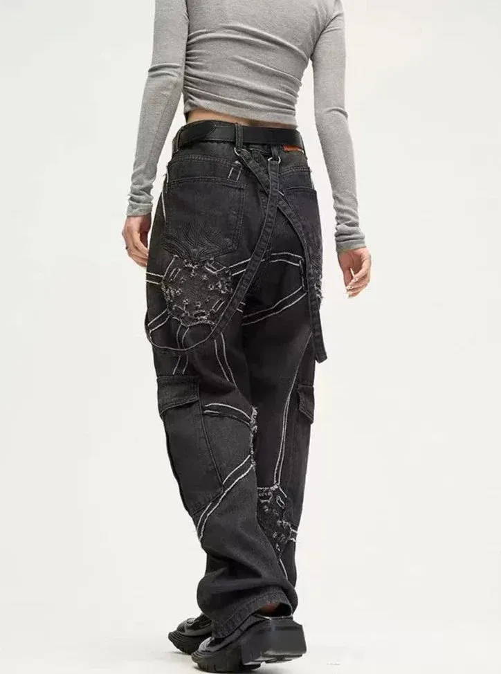 Spider Web Cargo Jeans